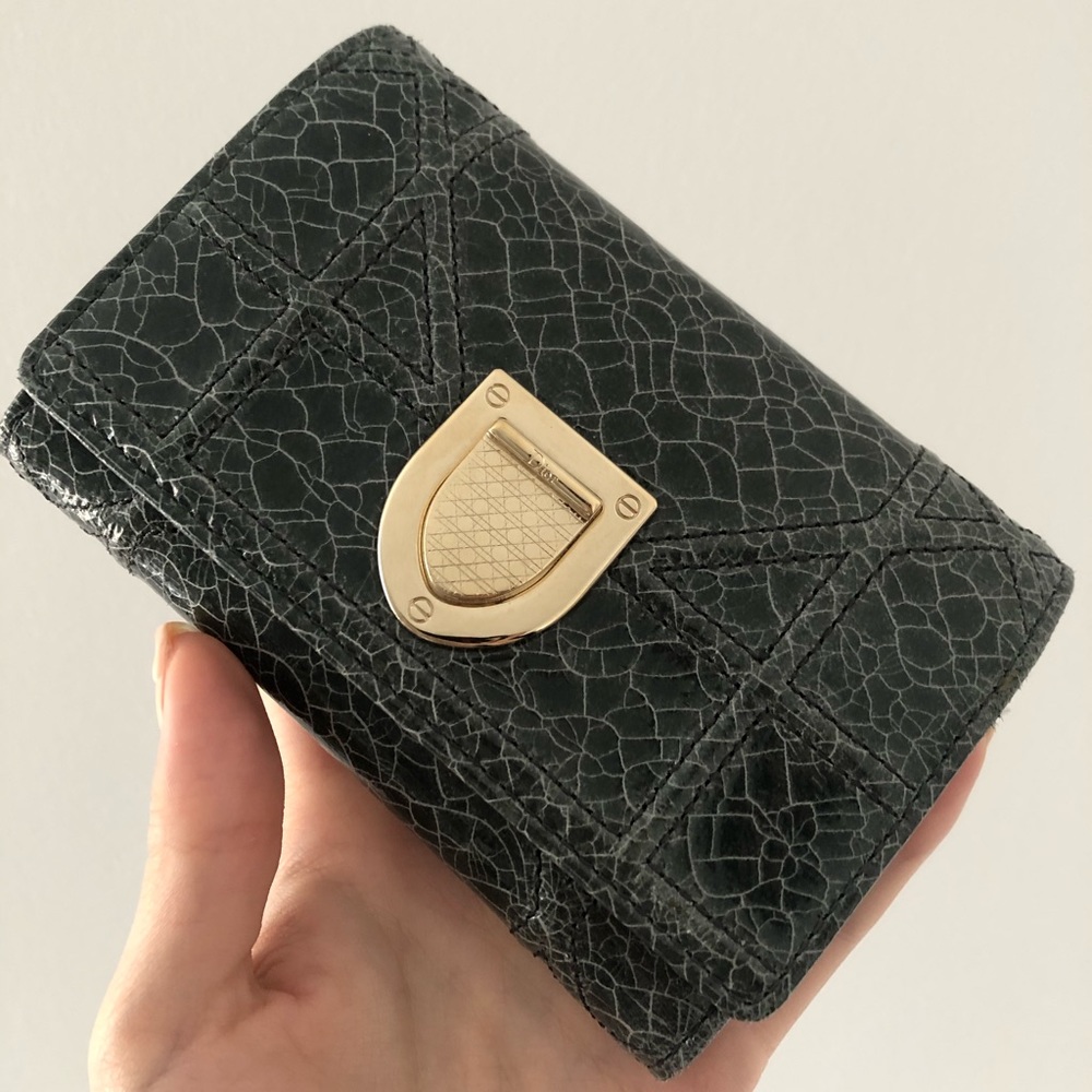 Authentic Christian Dior diorama wallet three fold